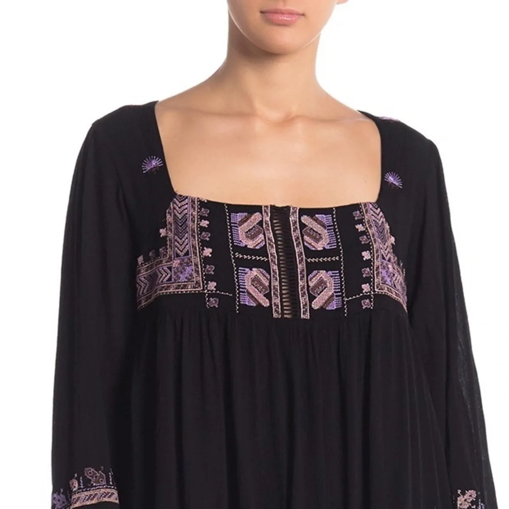 Free People Embroidered Mini Dress
